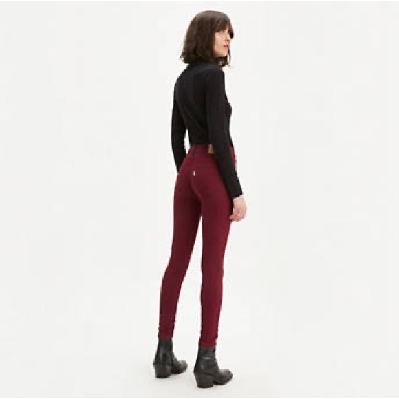 Levi’s 720 High Rise Super Skinny Burgundy Jeans - Picture 8 of 8